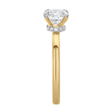 Lila 14K Yellow Gold Round Lab Grown Diamond Hidden Halo Ring - 1.5 Ct