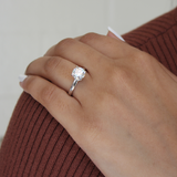 Liora 14K White Gold Round Lab Grown Diamond Hidden Halo Ring - 1.98 Ct