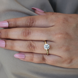 Liora 14K Yellow Gold Round Lab Grown Diamond Hidden Halo Ring - 1.98 Ct