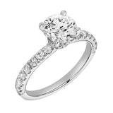 Aurielle 14K White Gold Round Cut Hidden Halo Lab Grown Diamond Engagement Ring - 2 Ct