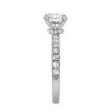 Aurielle 14K White Gold Round Cut Hidden Halo Lab Grown Diamond Engagement Ring - 2 Ct
