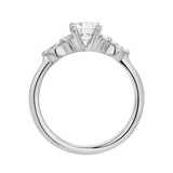 Elora 14K White Gold Round & Marquise Cut Lab Grown Diamond Engagement Ring - 1 Ct