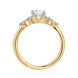 Elora 14K Yellow Gold Round & Marquise Cut Lab Grown Diamond Engagement Ring - 1 Ct