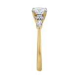 Elora 14K Yellow Gold Round & Marquise Cut Lab Grown Diamond Engagement Ring - 1 Ct