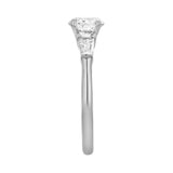 Nova 14K White Gold Tapered Baguette & Round Cut Lab Grown Diamond Three Stone Ring - 1.48 ct