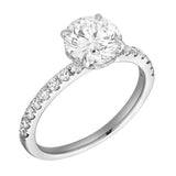 Amore 14K White Gold Round Cut Lab Grown Diamond Hidden Halo Engagement Ring - 1.95 Ct