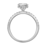 Amore 14K White Gold Round Cut Lab Grown Diamond Hidden Halo Engagement Ring - 1.95 Ct
