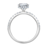 Amore 14K White Gold Round Cut Lab Grown Diamond Hidden Halo Engagement Ring - 1.95 Ct