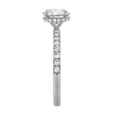 Amore 14K White Gold Round Cut Lab Grown Diamond Hidden Halo Engagement Ring - 1.95 Ct