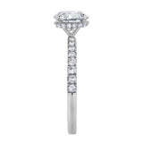Amore 14K White Gold Round Cut Lab Grown Diamond Hidden Halo Engagement Ring - 1.95 Ct