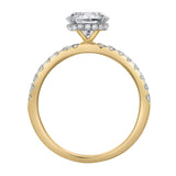 Amore 14K Yellow Gold Round Cut Lab Grown Diamond Hidden Halo Engagement Ring - 1.95 Ct