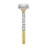 Amore 14K Yellow Gold Round Cut Lab Grown Diamond Hidden Halo Engagement Ring - 1.95 Ct