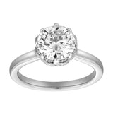 Tiarae 14K White Gold Round Cut Lab Grown Diamond Cathedral Ring - 2 ct