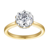 Tiarae 14K Yellow Gold Round Cut Lab Grown Diamond Cathedral Ring - 2 ct