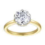Tiarae 14K Yellow Gold Round Cut Lab Grown Diamond Cathedral Ring - 2 ct