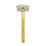Tiarae 14K Yellow Gold Round Cut Lab Grown Diamond Cathedral Ring - 2 ct