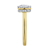 Tiarae 14K Yellow Gold Round Cut Lab Grown Diamond Cathedral Ring - 2 ct