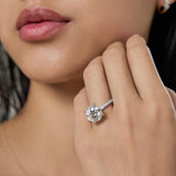 Lyanna 14K White Gold Round Lab Grown Diamond Engagement Ring - 6.25 cts