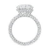 Laryssa 14K White Gold Round Lab Grown Diamond Hidden Halo Engagement Ring - 7 cts