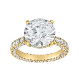 Laryssa 14K Yellow Gold Round Lab Grown Diamond Hidden Halo Engagement Ring - 7 cts