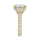 Laryssa 14K Yellow Gold Round Lab Grown Diamond Hidden Halo Engagement Ring - 7 cts