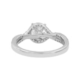 Everly 14K White Gold Round Cut Lab Grown Diamond Halo Twist Engagement Ring - 1.2 Ct