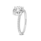 Mila 14K White Gold Round Cut Lab Grown Diamond Classic Engagement Ring - 2.6 Ct