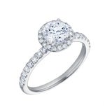 Paloma 14K White Gold Round Cut Lab Grown Diamond Halo Engagement Ring - 1.5 ctw
