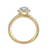 Paloma 14K Yellow Gold Round Cut Lab Grown Diamond Halo Engagement Ring - 1.5 ctw