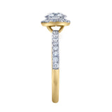 Paloma 14K Yellow Gold Round Cut Lab Grown Diamond Halo Engagement Ring - 1.5 ctw
