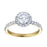 Paloma 14K Yellow Gold Round Cut Lab Grown Diamond Halo Engagement Ring - 1.5 ctw
