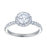 Paloma 14K White Gold Round Cut Lab Grown Diamond Halo Engagement Ring - 1.5 ctw