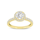 Paloma 14K Yellow Gold Round Cut Lab Grown Diamond Halo Engagement Ring - 1.5 ctw