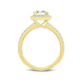 Paloma 14K Yellow Gold Round Cut Lab Grown Diamond Halo Engagement Ring - 1.5 ctw