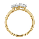 Willow 14K Yellow Gold Toi et Moi Emerald and Pear Lab Grown Diamond Ring - 2 ct