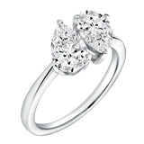 Twin Flames 14K White Gold Pear Cut Lab Grown Diamond Toi et Moi Ring - 2 ct