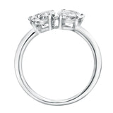 Twin Flames 14K White Gold Pear Cut Lab Grown Diamond Toi et Moi Ring - 2 ct