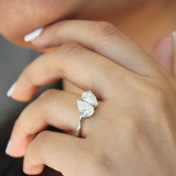 Twin Flames 14K White Gold Pear Cut Lab Grown Diamond Toi et Moi Ring - 2 ct