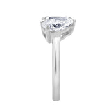 Evermore 14K White Gold Toi et Moi Emerald and Pear Lab Grown Diamond Ring - 3 ct