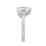 Evermore 14K White Gold Toi et Moi Emerald and Pear Lab Grown Diamond Ring - 3 ct