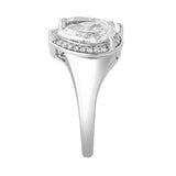 Naomi 14K White Gold Pear Toi et Moi Lab Grown Diamond Halo Ring – 3.40 cts