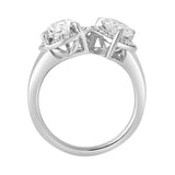 Naomi 14K White Gold Pear Toi et Moi Lab Grown Diamond Halo Ring – 3.40 cts