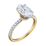 Adriana 14K Yellow Gold Oval Lab Grown Diamond Hidden Halo Engagement Ring - 2.35 Ct