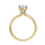 Adriana 14K Yellow Gold Oval Lab Grown Diamond Hidden Halo Engagement Ring - 2.35 Ct