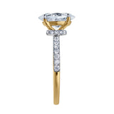 Adriana 14K Yellow Gold Oval Lab Grown Diamond Hidden Halo Engagement Ring - 2.35 Ct
