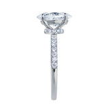 Adriana 14K White Gold Oval Lab Grown Diamond Hidden Halo Engagement Ring - 2.35 Ct