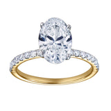 Adriana 14K Yellow Gold Oval Lab Grown Diamond Hidden Halo Engagement Ring - 2.35 Ct