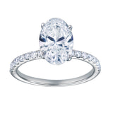 Adriana 14K White Gold Oval Lab Grown Diamond Hidden Halo Engagement Ring - 2.35 Ct