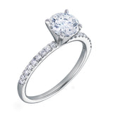 Kara 14K White Gold Round Lab Grown Diamond Engagement Ring - 1.15Ct