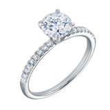 Isabella 14K White Gold Round Cut Lab Grown Diamond Halo Engagement Ring - 1.2 ctw